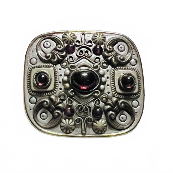 Michal Golan Rectangular Garnet Brooch/Pendant - Picture 4 of 4